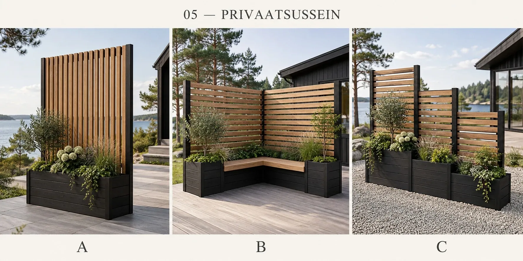 Lillekastiga privaatsussein – variandid